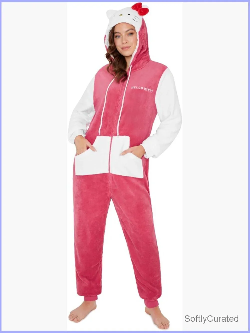 Fleece onesie pajamas women kawaii loungewear hooded jumpsuit